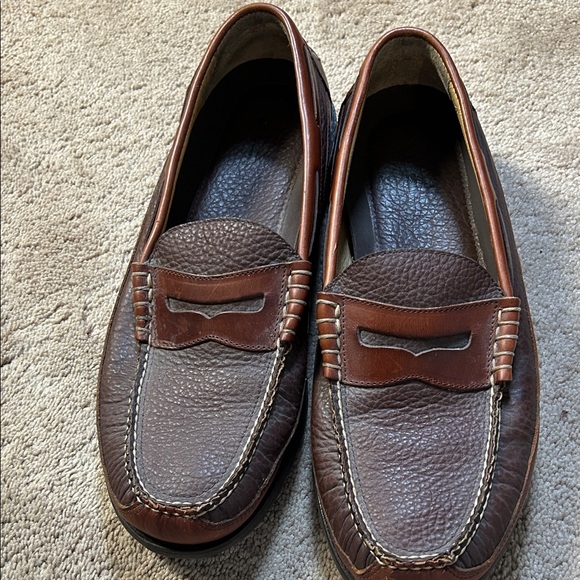 Men's Brown Leather L L Bean Loafers - Picture 1 of 5